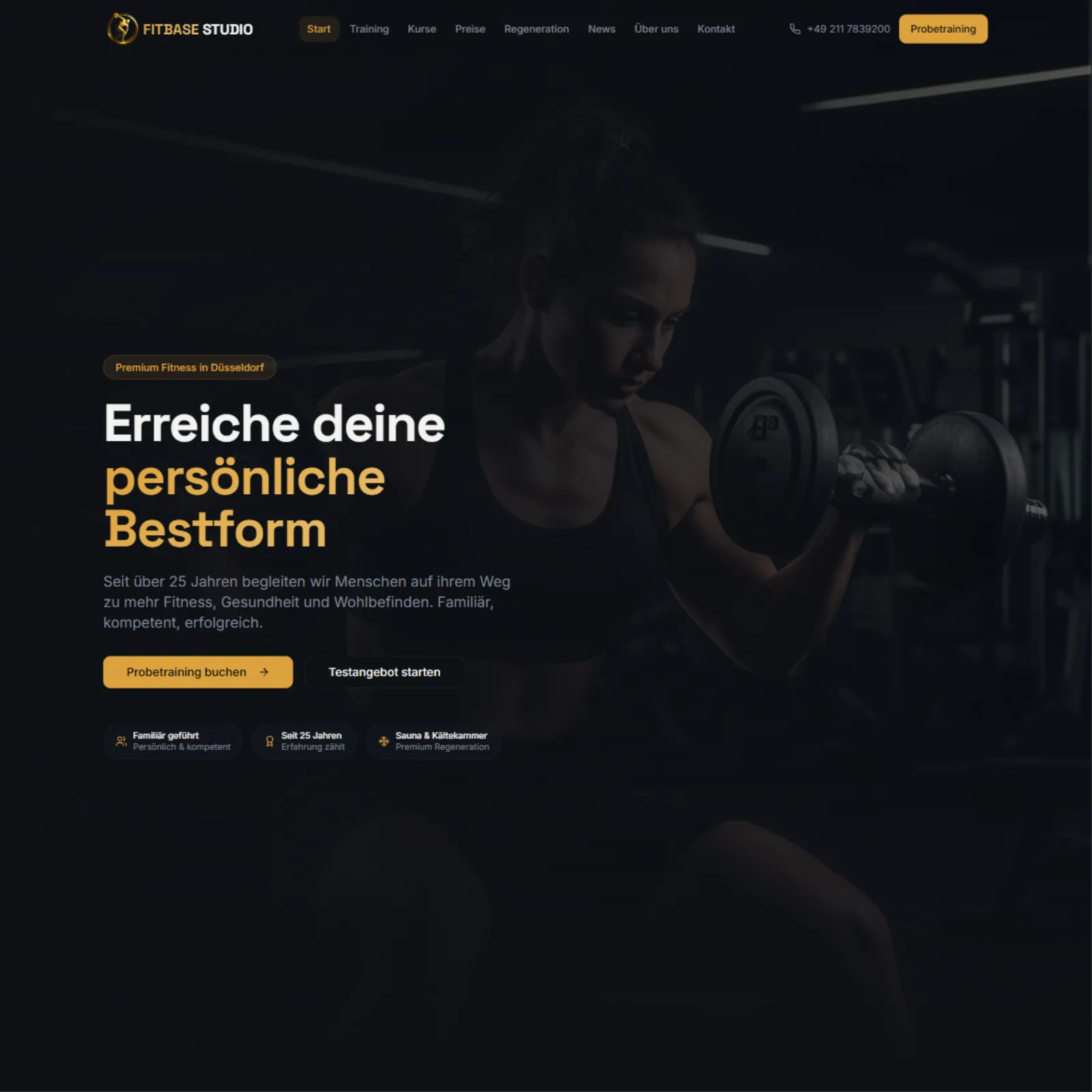 Website-Referenz Fitbase Studio