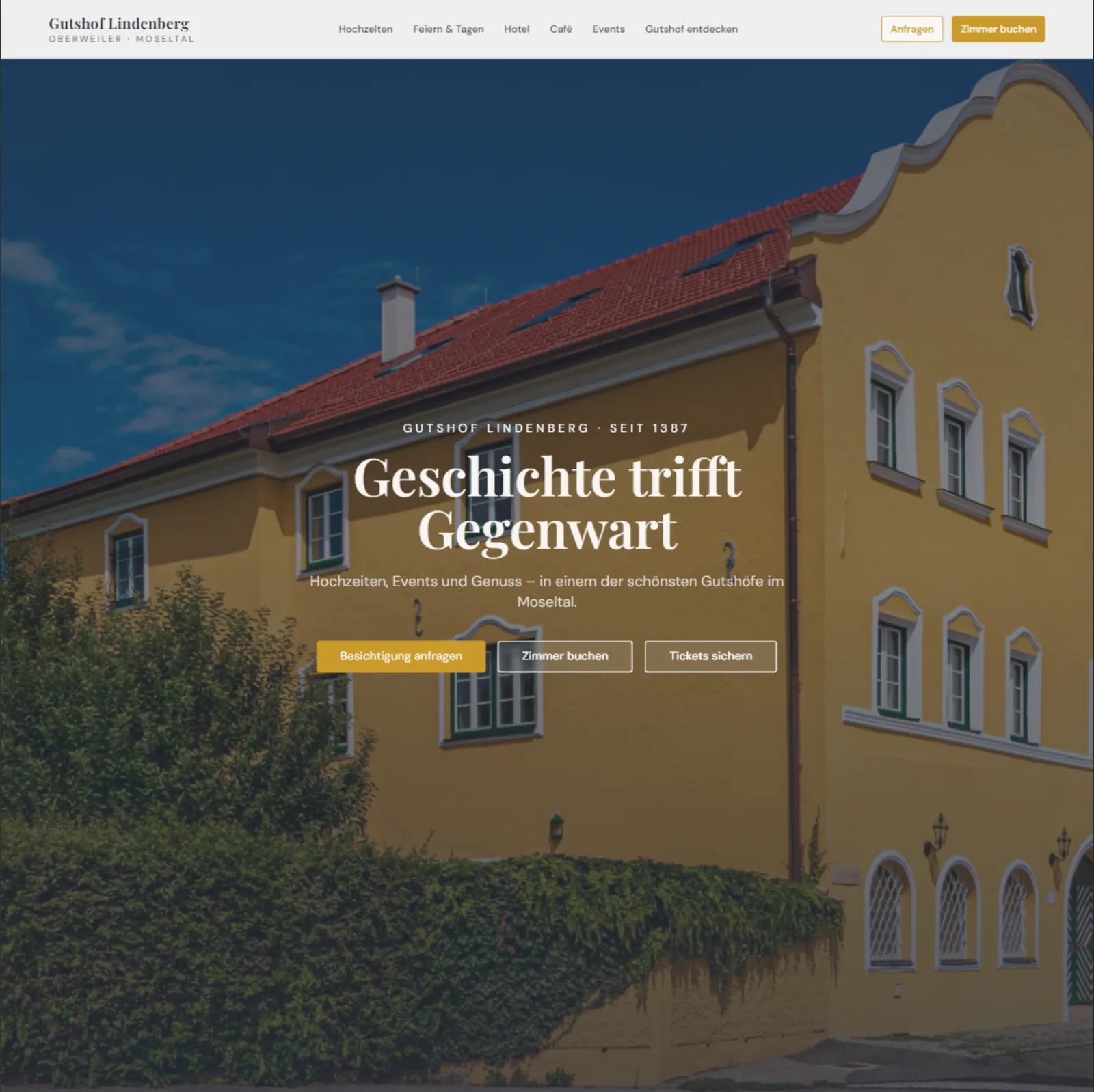 Website-Referenz Gutshof Lindenberg